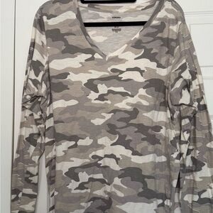 Sonoma Gray and Cream Camouflage Long Sleeve Tee